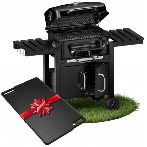 GRILL WĘGLOWY Ogrodowy Ember CH2 ŻELIWNY RUSZT EMALIA DUŻY z Pokrywą +Płyta